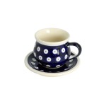 Filiżanka i spodek do podwójnego espresso Ceramika Bolesławiec V 0,07 L GU1121DEK42
