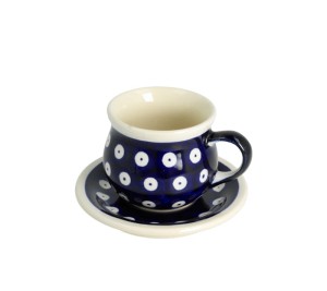 Filiżanka i spodek do podwójnego espresso Ceramika Bolesławiec V 0,07 L GU1121DEK42