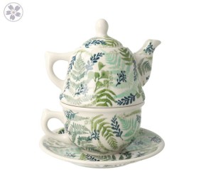 Zestaw do parzenia herbaty, czajnik 0,42 L + filiżanka 0,33 L + spodek C027 GZ39 Manufaktura w Bolesławcu 
