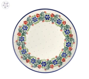 Talerz Ceramika Artystyczna Bolesławiec płaski obiadowy Ø 24 cm T266 dek1535X