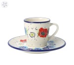 Filiżanka i spodek espresso V 0,09 L Ceramika Artystyczna Bolesławiec F66 dek2510X
