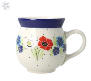 Kubek czeski duży V 0,45 L Ceramika Artystyczna Bolesławiec K073 dek2510X