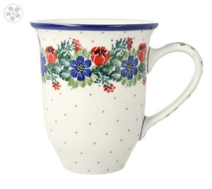 Kubek Latte V 0,45 L Ceramika Artystyczna Bolesławiec K826 dek1535X