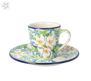Filiżanka i spodek Ceramika Artystyczna Bolesławiec espresso V 0,09 L F66 dekU4902