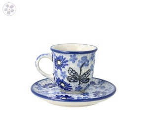 Filiżanka i spodek espresso V 0,06 L Ceramika Artystyczna Bolesławiec B10 dek2999X