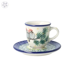 Filiżanka i spodek Ceramika Artystyczna Bolesławiec espresso V 0,06 L B10 dekU4998