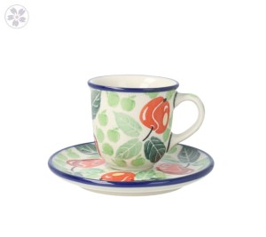 Filiżanka i spodek espresso V 0,06 L Ceramika Artystyczna Bolesławiec B10 dek3248X