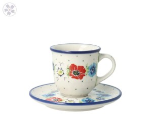 Filiżanka i spodek Ceramika Artystyczna Bolesławiec espresso V 0,06 L B10 dek2510X