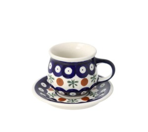 Filiżanka i spodek do podwójnego espresso Ceramika Bolesławiec V 0,07 L GU1121 DEK41