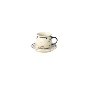 Filiżanka i spodek do podwójnego espresso Ceramika Bolesławiec V 0,07 L GU1121 DEK111