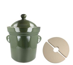 Garnek do kiszenia V 5 L + kamienie dociskowe GU1906DEK OLIWKA