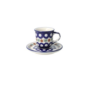 Filiżanka i spodek espresso V 0,06 L Ceramika Artystyczna Bolesławiec B10 dek70X