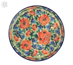 Taca Ceramika Artystyczna Bolesławiec na ciasto 24,5 cm T400 dekU4704