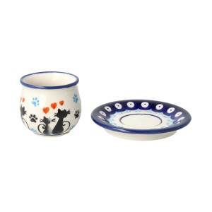 Filiżanka i spodek do podwójnego espresso Ceramika Bolesławiec V 0,07 L GU1121DEK1378A