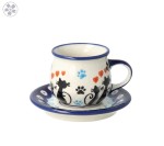 Filiżanka i spodek do podwójnego espresso Ceramika Bolesławiec V 0,07 L GU1121DEK1378A