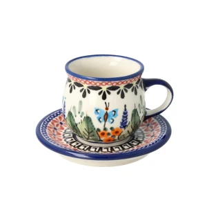 Filiżanka i spodek do podwójnego espresso V 0,07 L Bolesławiec GU1121DEK149Art