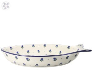 Tray fish 33,5x19cm h6cm E23dek135X Bolesławiec Pottery