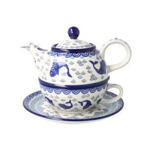 Czajnik z filiżanką Ceramika Artystyczna Bolesławiec V 0,6 L C01 DEK2372X