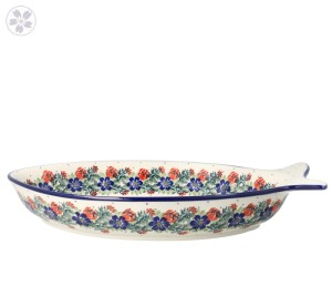 Tray fish 33,5x19cm h6cm E23dek1535X Bolesławiec Pottery