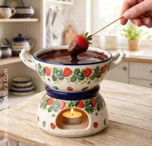 Komplet do fondue C62 Ceramika Artystyczna Bolesławiec dek2709X