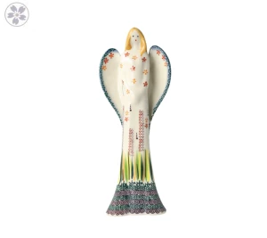 Figura ceramiczna anioł Wrzos Galia Ceramika Bolesławiec