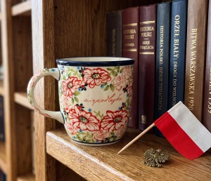 Kubek klasyczny Ceramika Bolesławiec h 9,7 cm V 0,35 L GU1105DEKOK122 Niepodległa