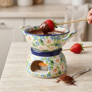 Komplet do fondue C62 Ceramika Artystyczna Bolesławiec dekU4902