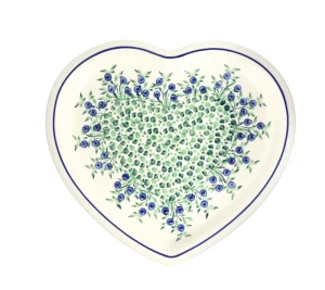 Plate heart 27,4 x 25,0 cm GU1254DEK1208 Bolesławiec Pottery