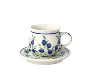 Filiżanka i spodek do podwójnego espresso Ceramika Bolesławiec V 0,07 L GU1121 DEK1208