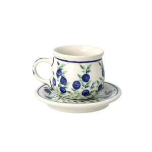 Filiżanka i spodek do podwójnego espresso Ceramika Bolesławiec V 0,07 L GU1121 DEK1208
