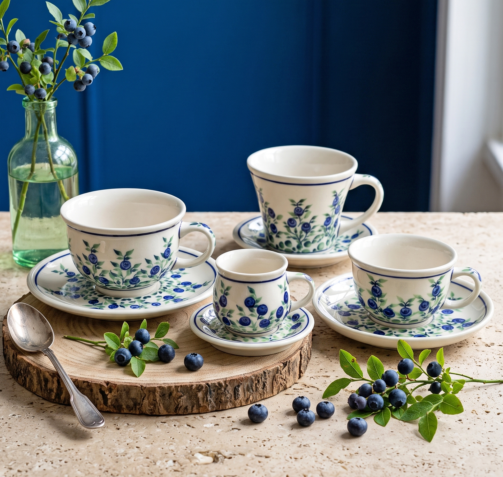 Ceramiczne naczynia, ręcznie malowane, ceramika artystyczna bolesławiec dekoracja 1208 jagody, zakłady ceramiczne bolesławiec