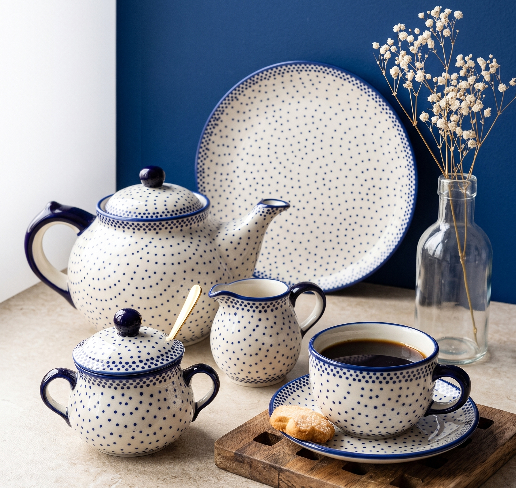 Ceramiczne naczynia, ręcznie malowane, ceramika artystyczna bolesławiec, manufaktura bolesławiec, dekoracja 70WI wiśnie