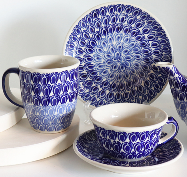 Ceramiczne naczynia, ręcznie malowane, ceramika artystyczna bolesławiec, manufaktura bolesławiec, dekoracja GP16