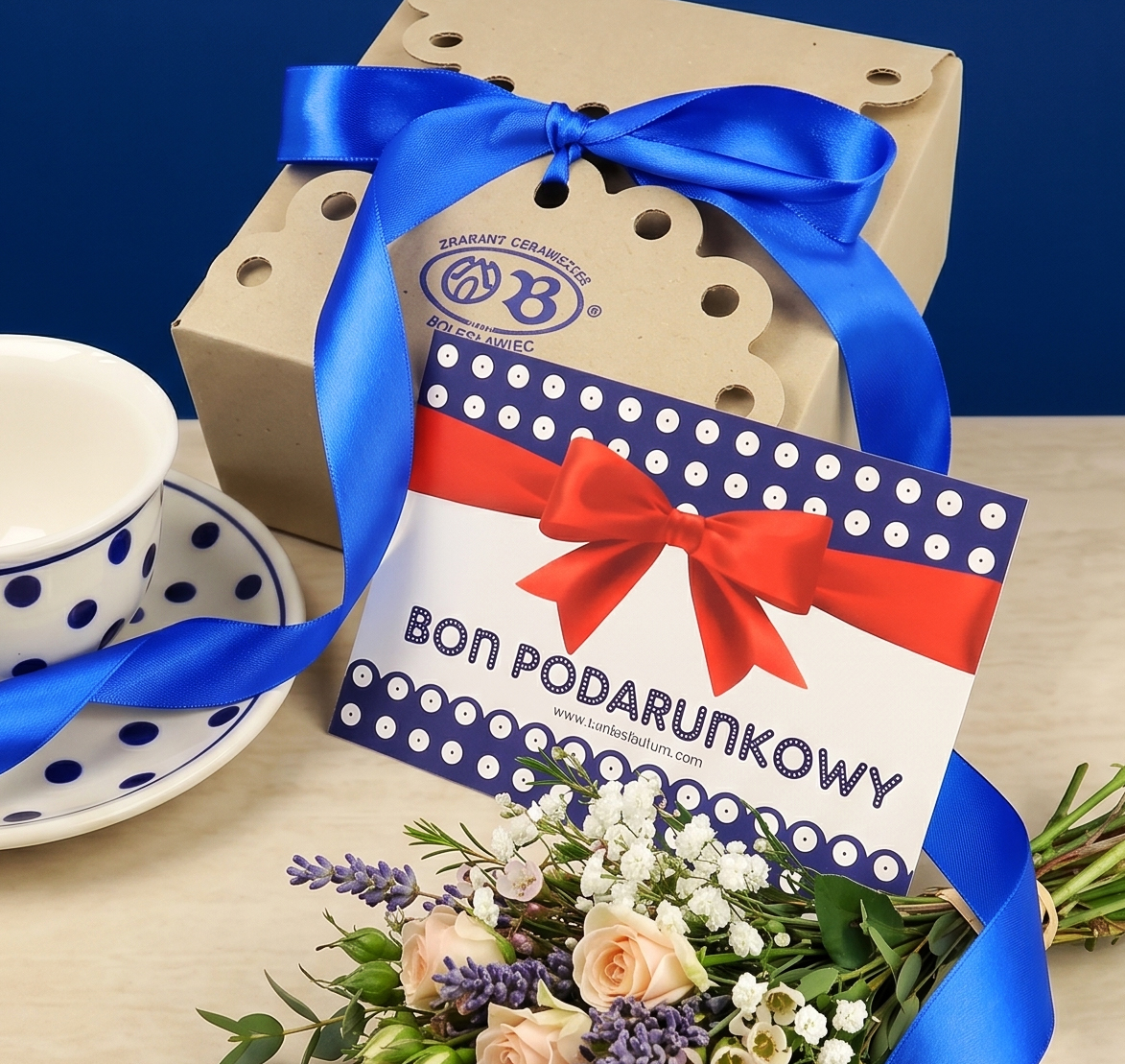 Voucher, bon podarunkowy do sklepu z ceramiką Bolesławiec e-manufaktura, prezent karta podarunkowa