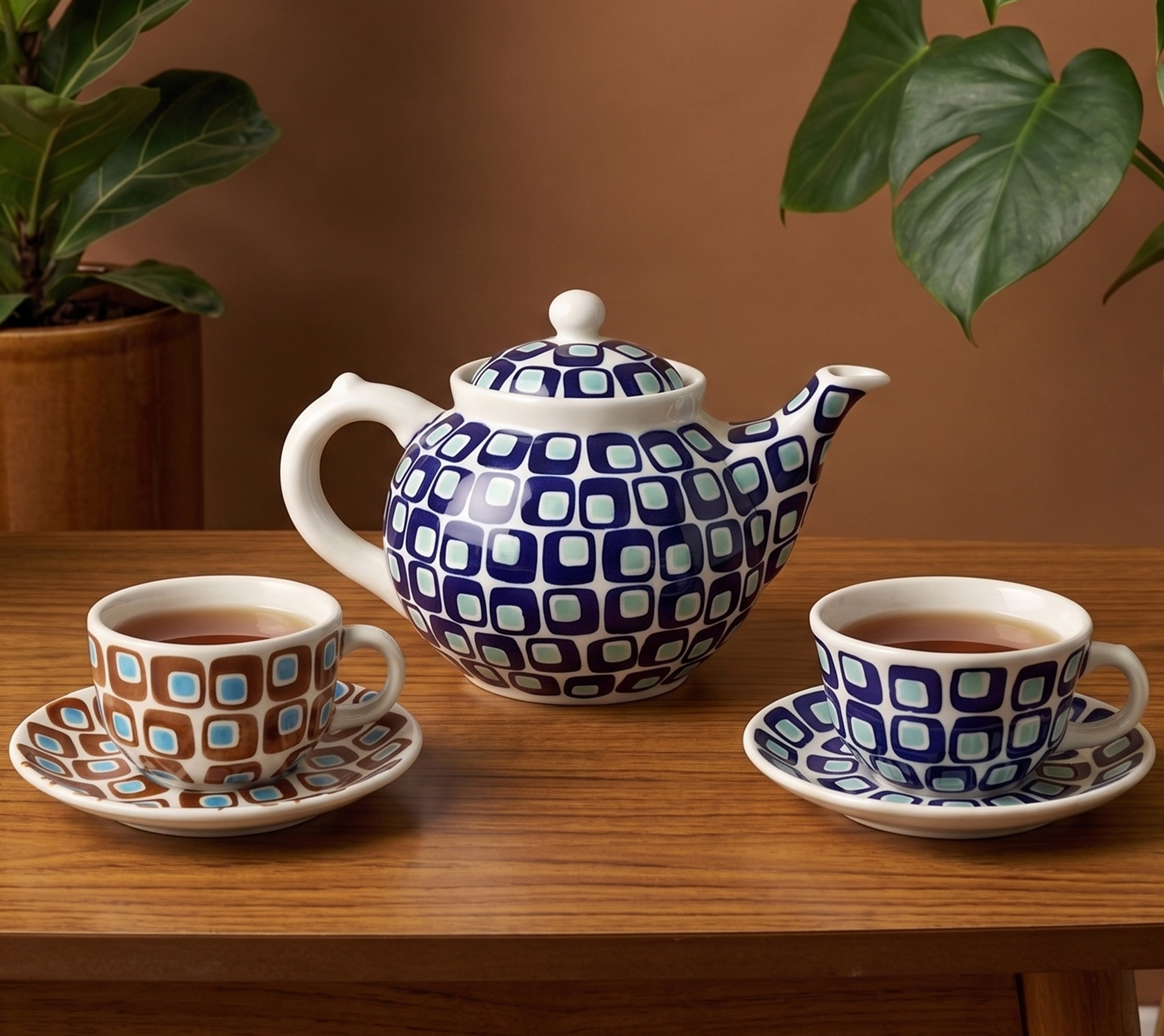 Ceramiczne naczynia, ręcznie malowane, ceramika artystyczna bolesławiec, manufaktura bolesławiec, dekoracja 602A lata 60te