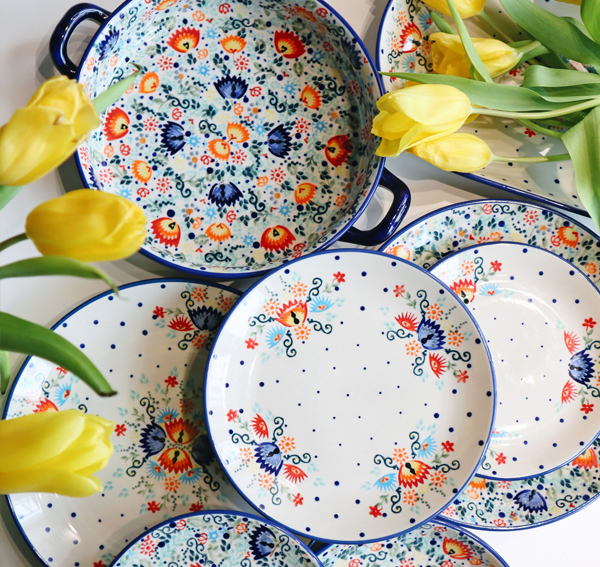 Ceramiczne naczynia, ręcznie malowane, ceramika artystyczna bolesławiec, manufaktura bolesławiec, dekoracja GP25