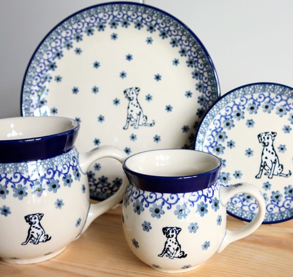 Ceramiczne naczynia, ręcznie malowane, ceramika artystyczna bolesławiec dekoracja 2602X dalmatyńczyk, pies