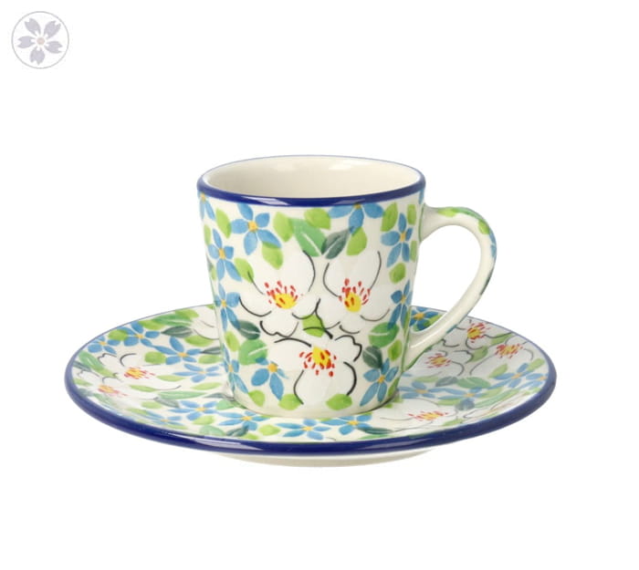 Filiżanka i spodek Ceramika Artystyczna Bolesławiec espresso V 0,09 L F66 dekU4902