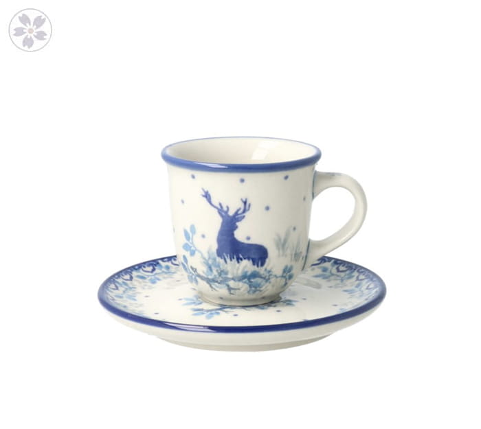 Filiżanka i spodek Ceramika Artystyczna Bolesławiec espresso V 0,06 L B10 dek2858X