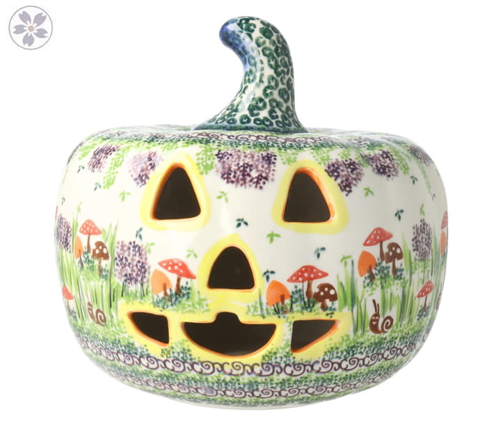 Lampion dynia wys. 21 cm Halloween Grzybki Galia Bolesławiec