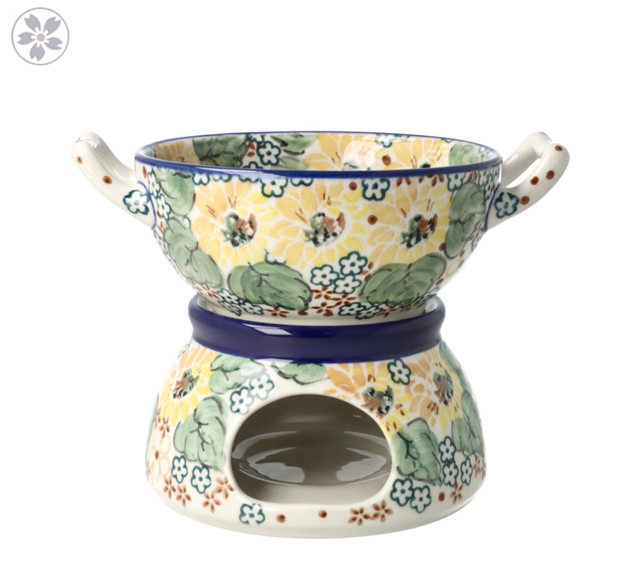 Komplet do fondue C62 Ceramika Artystyczna Bolesławiec dekU4742