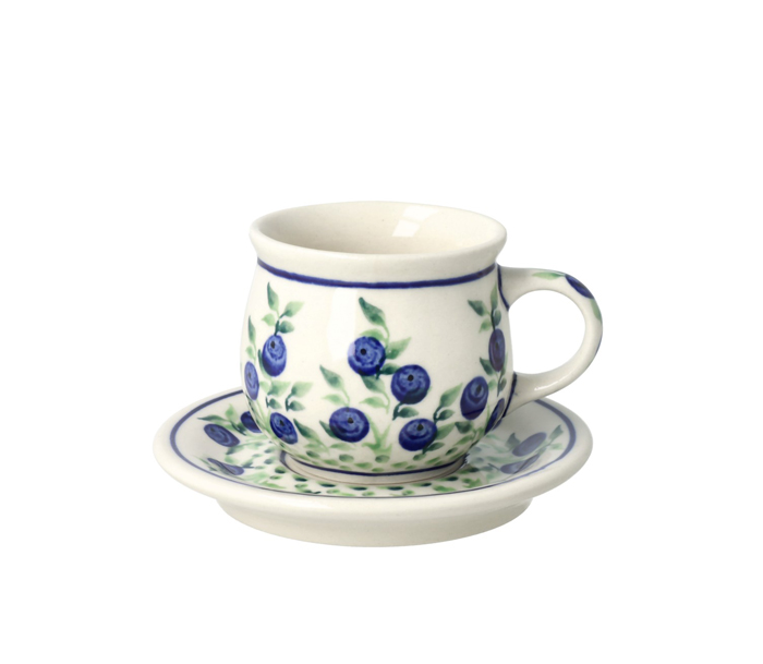 Filiżanka i spodek do podwójnego espresso Ceramika Bolesławiec V 0,07 L GU1121 DEK1208