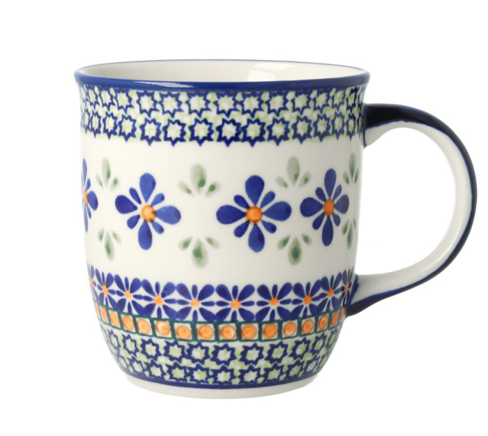 Kubek kwiat lotosu Ceramika Bolesławiec h 9,7 cm V 0,35 L GU1105 DEKDU60